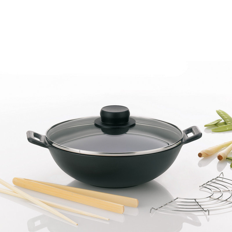 Kela 5-tlg. 24 cm Wok-Set Mini aus Gusseisen mit Deckel | Wayfair.de
